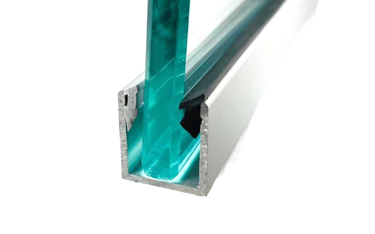 П-образный профиль 20 мм нижний, алюминиевый анодированный, длина 3000 ...