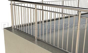 Ограждение кровли с вертикальным заполнением в Омске. Готовые проекты ПерилаГлавСнаб