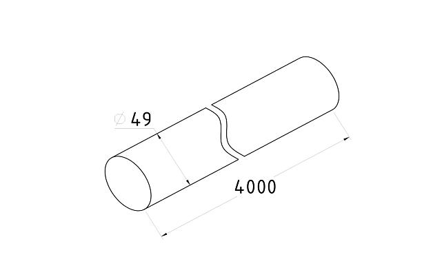 Поручень деревянный из Дуба Ø49 мм 4,0 м Эконом Ф-1673 2