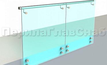 Ограждение с поручнем на выносе на точечном креплении купить в Омске