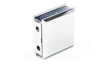 Коннектор для душевой  стена-стекло 45х45 мм, 90°, с двумя отверстиями, цинк, полированный t731 PZn купить в Омске