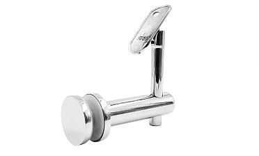 Выносной держатель поручня на стекло 8-20 мм, регулируемый, с ложементом, полированный, (AISI 304) k241-5 купить в Омске