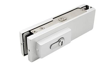 Замок для стеклянной двери угловой с круглым ригелем комплект, под алюминий t150 AL купить в Омске