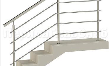 Четыре ригеля на держателях, квадратный поручень и круглые стойки купить в Омске