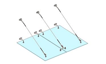 Комплект фурнитуры для козырька 1500х1800 (на вантах/тягах) k671-15-18 купить в Омске