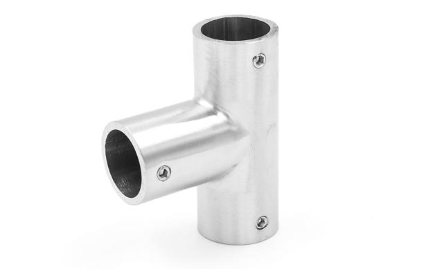 Соединитель-тройник для трубы 19 мм, нержавеющая сталь AISI 304, шлифованная t902 SSS