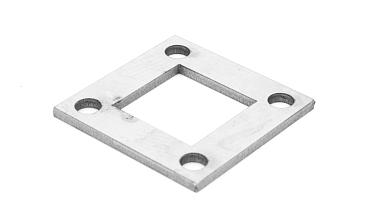 Фланец стойки 75 х75 х 5 (4,3) х AISI304, 4 отв. М10, с центральным отверстием k115-6 купить в Омске