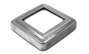 Низ стойки фигурный под трубу 50х50 мм, 83х83х0.5 мм, высота 17 мм, полированный (AISI 304) k375 купить в Омске