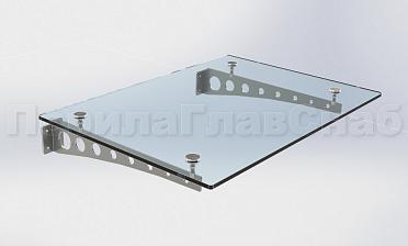 Стеклянный козырек на консоли из листа купить в Омске