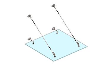 Комплект фурнитуры для козырька 1200х1200 (на вантах/тягах) k671-12-12 купить в Омске