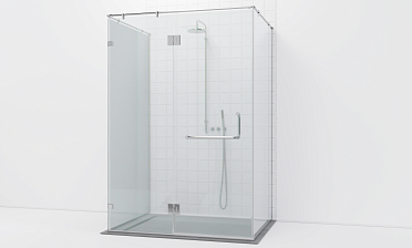 Комплект фурнитуры для душевой перегородки возле стены с дверью и глухими стеклами t571-1 купить в Омске