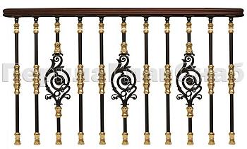 Латунные перила для лестниц серии – Намибия L07 в Омске. Готовые проекты ПерилаГлавСнаб