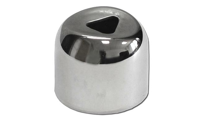 Наконечник штампованный (СПС) прямой 90° на трубу Ø25 мм, для поручня Ø38.1 мм, полированный, нержавеющий, AISI 201, k071-3