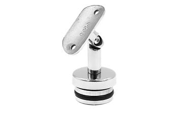 Наконечник палец с алюминиевой системой фиксации на стойке Ø42.4х1.5 мм, регулируемым ложементом под поручень Ø50.8 мм, полированный, литой, нержавеющий AISI 304 k206 купить в Омске