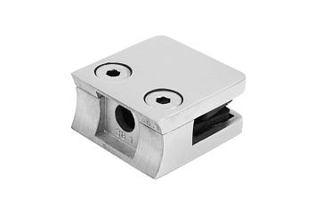 Стеклодержатель литой квадратный с вставками под стекло 8-10 мм (4+4 мм), на стойку Ø38.1 мм, 41х22х42, полированный, (AISI 304) k004-10 купить в Омске