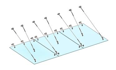 Комплект фурнитуры для козырька 1800х3700 (на вантах/тягах) k671-18-37 купить в Омске