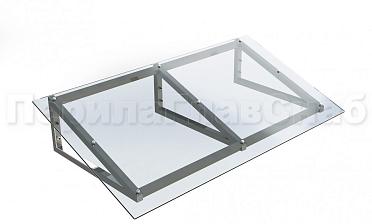 Козырек на треугольном скате из поликарбоната купить в Омске