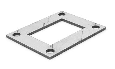 Фланец прямоугольный нержавеющий 100х80 (под трубу 40x60) Ф-0533 купить в Омске