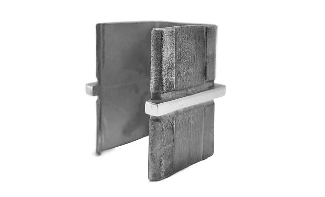 Соединитель для поручня 40х40 мм с пазом, полированный (AISI 304) Фk545-2