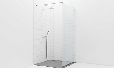 Стационарная душевая перегородка на профиле t581-1 купить в Омске