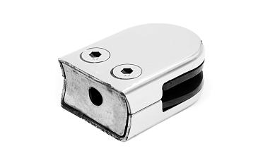 Стеклодержатель штампованный полированный под стекло 10 мм, под стойку Ø38.1 мм, (AISI 304) 40х22х53 k038-10 купить в Омске