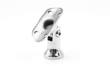 Наконечник стойки "колокольчик" на плоскость, с регулируемым ложементом под поручень Ø50.8 мм, литой, полированный, нержавеющий AISI 304, k203-3 купить в Омске