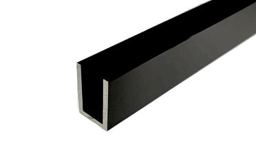 П-образный профиль 19x13, L=2200, под стекло 8 мм, алюминий анодированный в черный глянцевый t756 AND BL купить в Омске