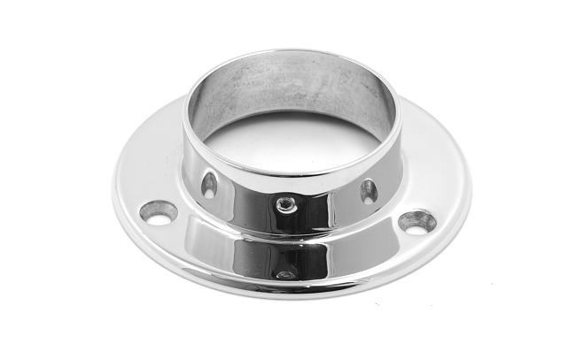 Фланец для трубы Ø50.8 мм, литой, полированный под 3 самореза 4.8 мм (AISI 304) k022