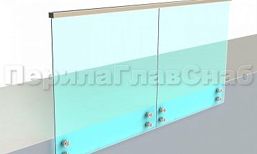 Ограждение с профильным поручнем с пазом на точечном креплении купить в Омске