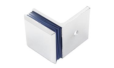 Коннектор для душевой кабины, стена-стекло 90°, 45х45 мм, цинк-хром полированный t732 PZn  купить в Омске