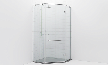 Комплект фурнитуры для трапециевидной душевой перегородки на профиле с угловой штангой t553-1 купить в Омске