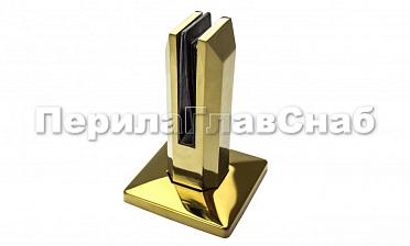 Стеклодержатель литой напольный, плоский 50х50х160 мм, полированный, под золото (AISI 304) Фk275-88 купить в Омске