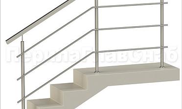 Три ригеля на сварке, квадратный поручень и круглые стойки купить в Омске