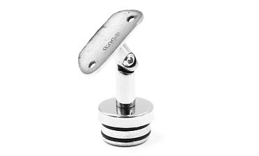 Наконечник палец с алюминиевой системой фиксации на стойке Ø38.1х1.5 мм, регулируемым ложементом под поручень Ø50.8 мм, полированный, литой, нержавеющий (AISI 304) k204 купить в Омске