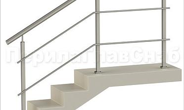 Два ригеля на сварке, круглый поручень и квадратные стойки купить в Омске