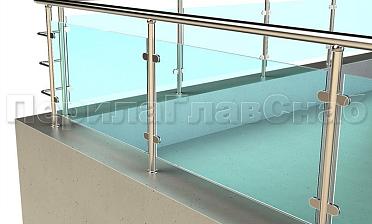 Кровельное ограждение из нержавеющей стали со стеклами купить в Омске