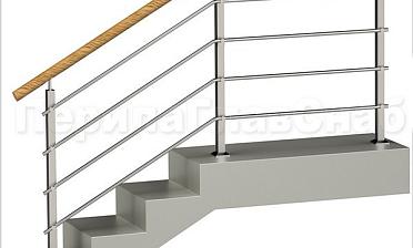 Четыре ригеля на держателях, круглый пластиковый поручень и квадратные стойки купить в Омске