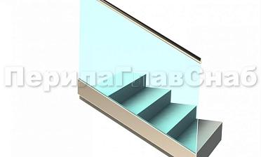 Ограждение с поручнем с пазом в зажимном профиле на лестнице купить в Омске