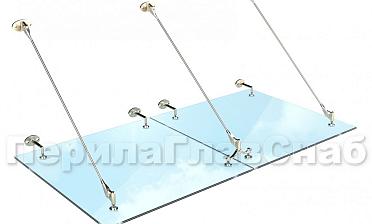 Комплект фурнитуры для козырька 1200х2400 (на вантах/тягах) k671-12-24 купить в Омске