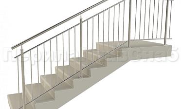 Нержавеющие ограждения с вертикальным заполнением 'частокол' - вариант №3 купить в Омске