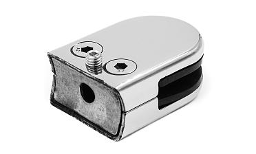 Стеклодержатель штампованный под стекло 10 мм (5+5 мм), под стойку Ø38.1 мм (39х24х55), полированный (AISI 304) k538-10 купить в Омске