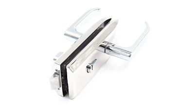 Замок для стеклянной двери с нажимной ручкой, евроцилиндр односторонний ключ/защелка, с ответной частью на стекло, полированный t155 PSS купить в Омске