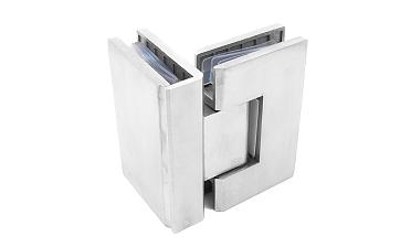 Петля для душевой кабины стекло-стекло 90° 90х55 мм шлифованная  t304 SSS купить в Омске