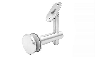 Выносной держатель поручня на стекло 8-20 мм, регулируемый, с ложементом, шлифованный, (AISI 304) k241 купить в Омске