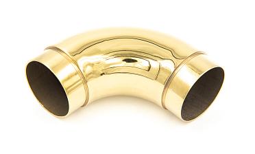 Отвод поручня под Ø50.8х102х1.45 мм, 90°, полированный 600 Grit, с двумя установочными кольцами, золото k052-88 купить в Омске