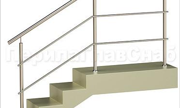 Два ригеля на сварке, круглый поручень и круглые стойки купить в Омске