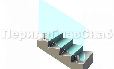 Ограждение без поручня на министойках на лестнице купить в Омске