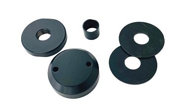 Комплект торцевого крепления несущего стекла, гайка-шайба Ø50х10х18 мм с внутренней резьбой М16, порошковая покраска RAL 9005 мат, AISI 304 Фk277-6-П купить в Омске