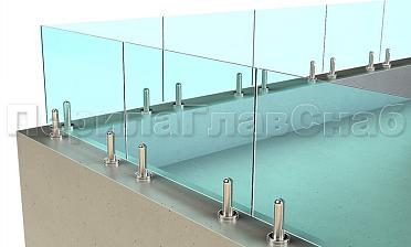 Ограждение для кровли на несущем стекле и министойках купить в Омске