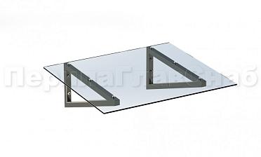 Консольный навес из поликарбоната выносной прямой треуголки купить в Омске
